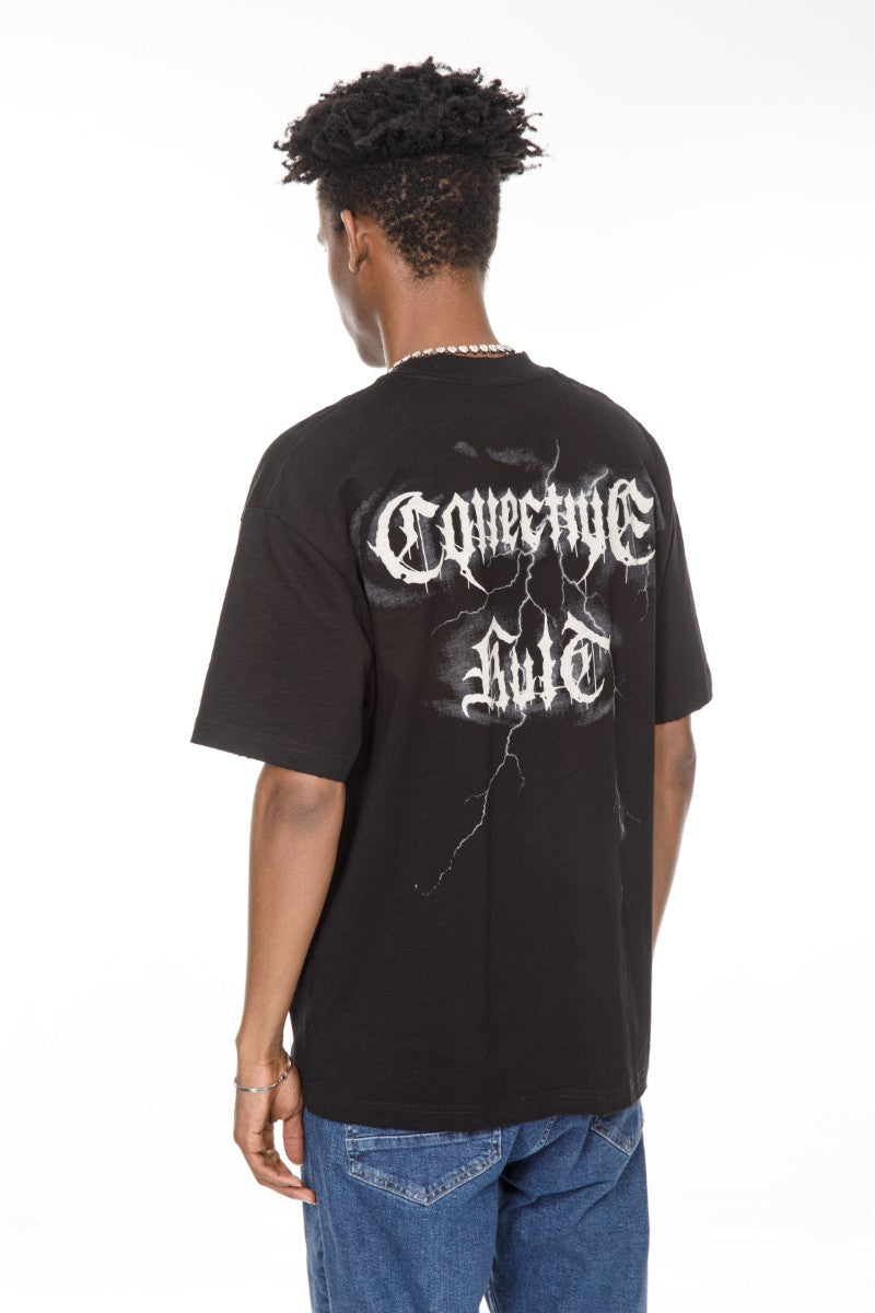 DNM UNITED Black T-Shirt – 100% Cotton - oversized