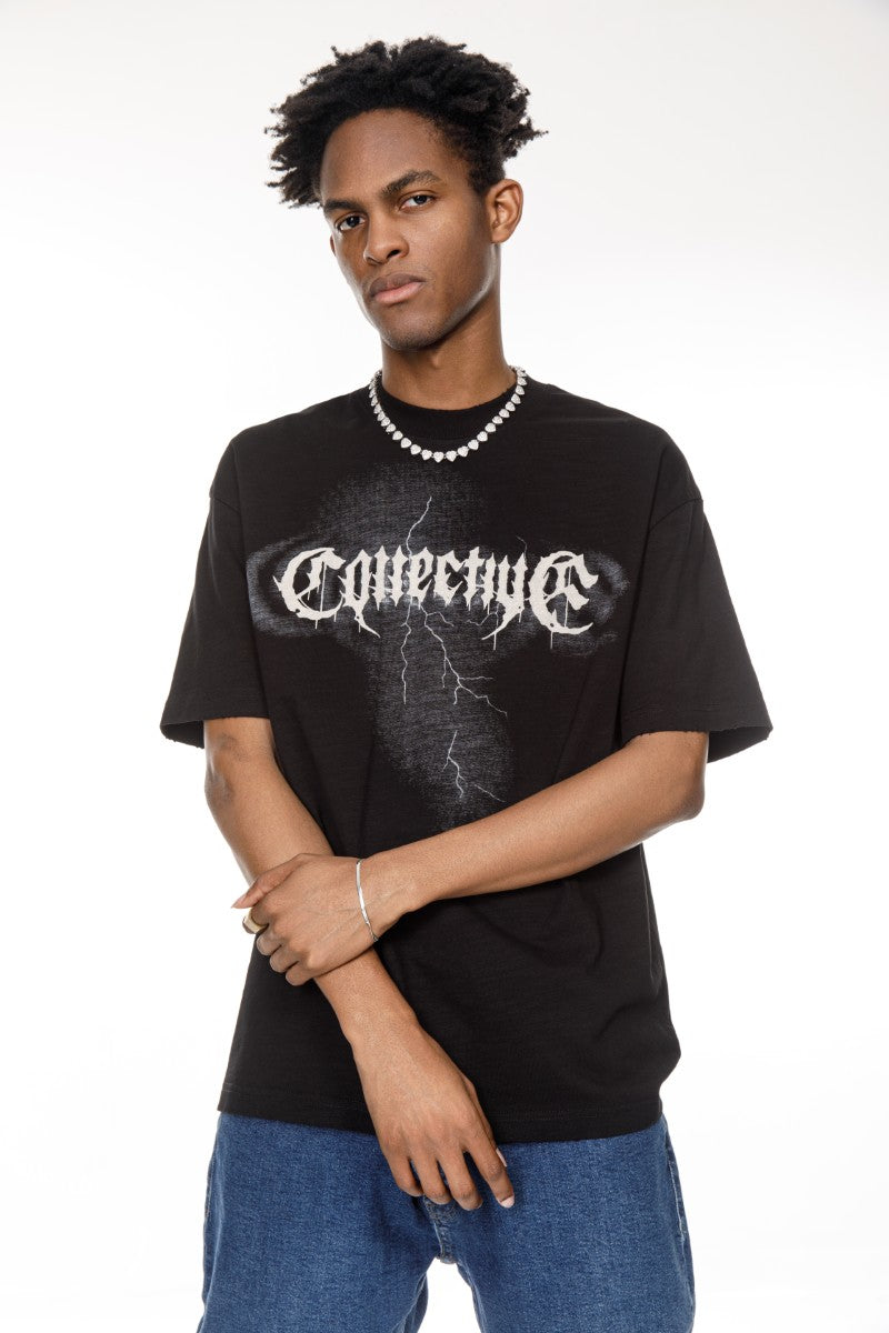 DNM UNITED Black T-Shirt – 100% Cotton - oversized