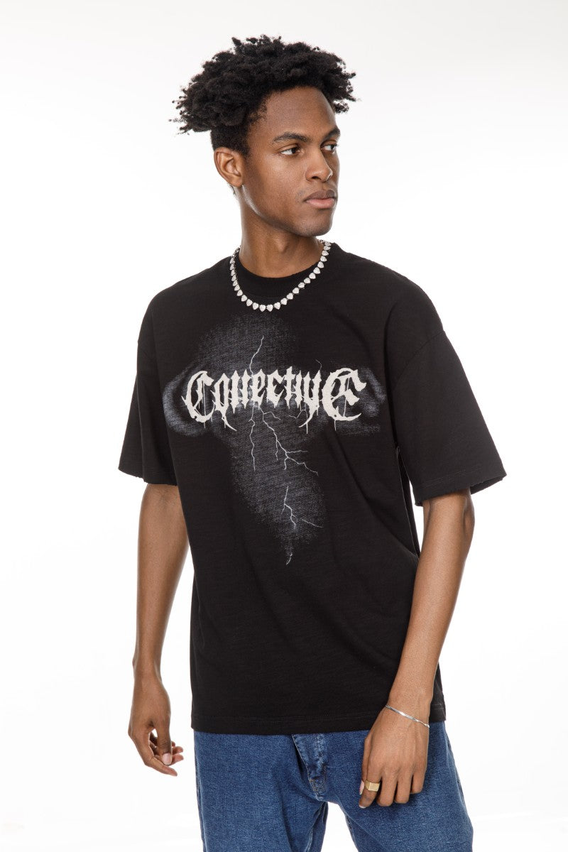 DNM UNITED Black T-Shirt – 100% Cotton - oversized