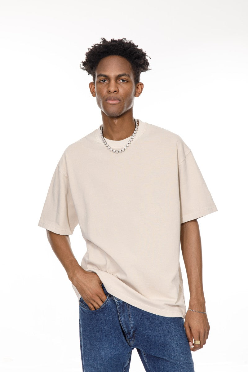 DNM UNITED Light Beige T-Shirt %100 COTTON - oversized