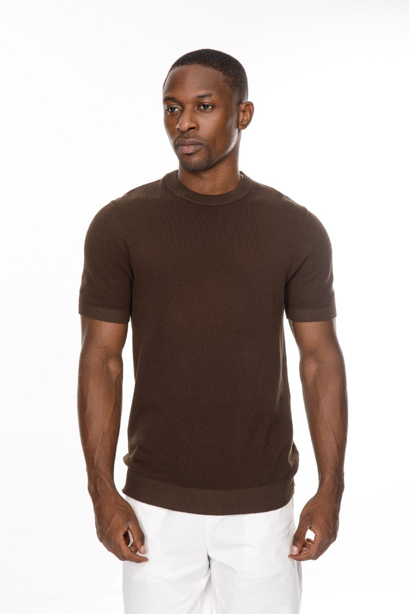 DNM UNITED Brown T-Shirt – 100% Cotton - old money