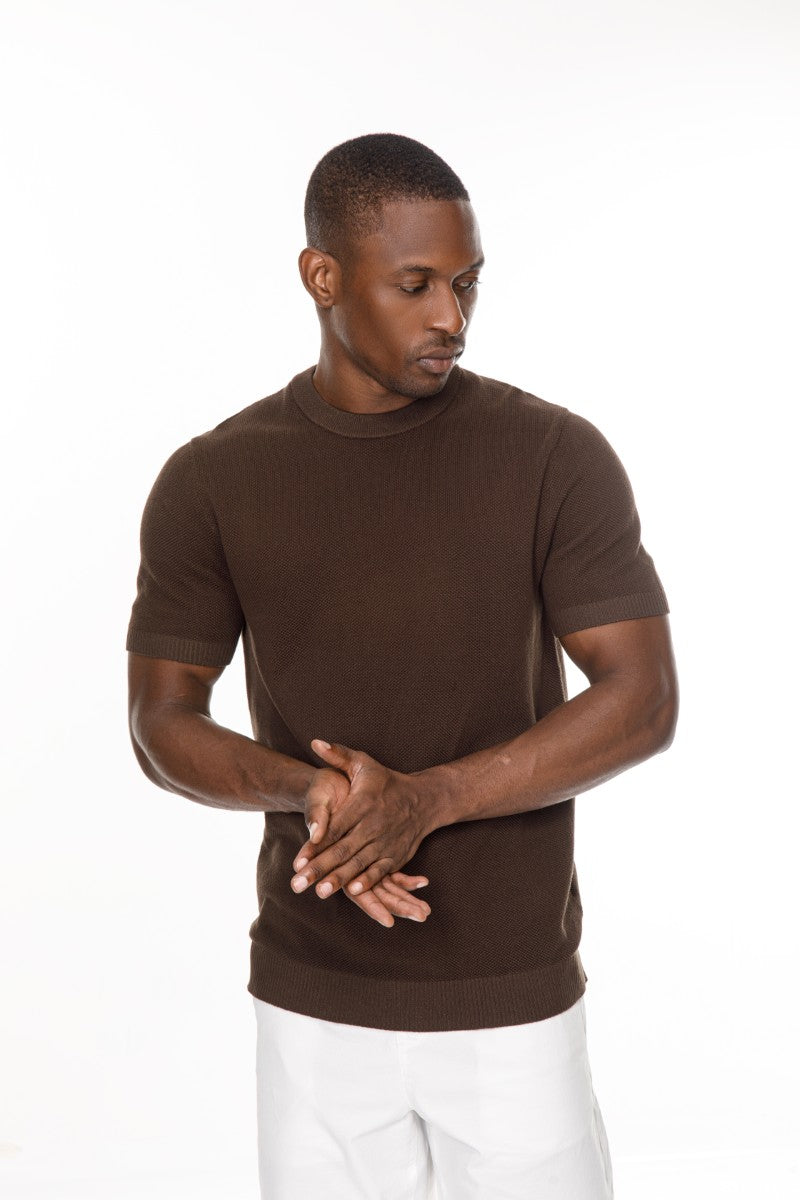 DNM UNITED Brown T-Shirt – 100% Cotton - old money