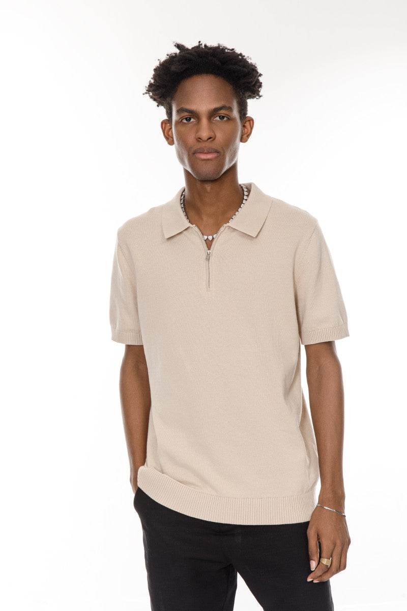 DNM UNITED Beige T-Shirt – 100% Cotton - Old Money